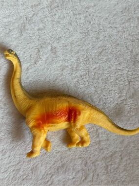 Yellow Plastic Brachiosaurus Toy with Orange Accent dinosaur unbranded kids toy